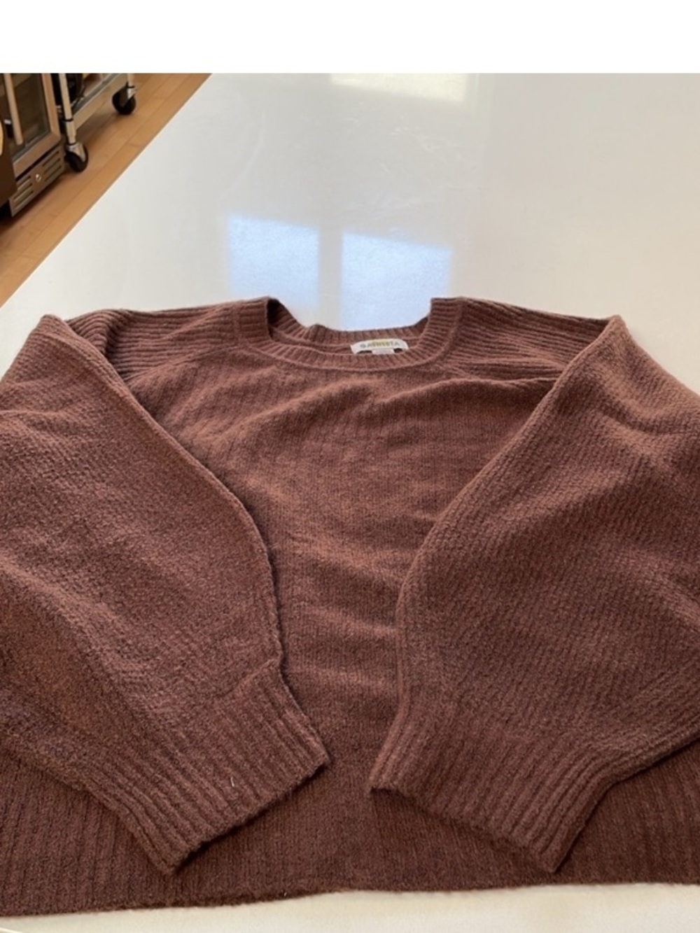 ATHLETA Merino Wool Layover Crew Sweater Plus Sz 3X Mahogany Brown NWT✅ - Picture 4 of 9